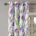 thumbnail image 3 of Ambesonne Floral Grommet Curtain, Irish Flowers Bloom Pattern, 50"x108", Pastel Purple and Lime Green, 3 of 5