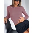 thumbnail image 4 of Crop Workout Tops for Women Pack Summer Short Sleeve Gym Athletic Compression Shirts Cute Tight Basic Tops Tee, 4 of 6