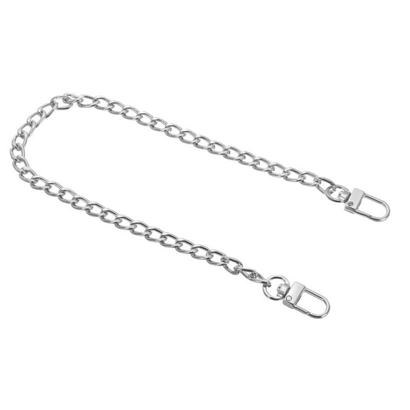 Uxcell Purse Flat Chain Strap 16" with Metal Buckles for DIY Purse Handbag Clutch, White