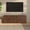 Walnut, variant on Mero Rectangular TV Stand for TV's up to 75" in Black Grain