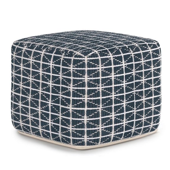 Simpli Home Noreen 18W Square Diamond Pane Pouf