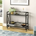 thumbnail image 5 of Evelyn&Zoe 38" Blackened Bronze Metal/Glass Bar Cart, 5 of 10