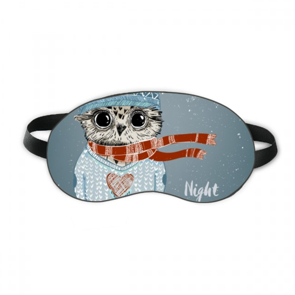 Sketching Lovely Owl Winter Night Sleep Eye Shield Soft Night Blindfold Shade Cover