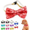 thumbnail image 3 of Festival Pet Neck Bow Collar with Bell Sequins Decor Adjustable Pet Dogs Cats Bow-Knot Collar - Ideal for Adding Style, 3 of 8