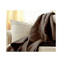 Sunbeam Microplush Electric Heated Throw Blanket in Walnut Brown