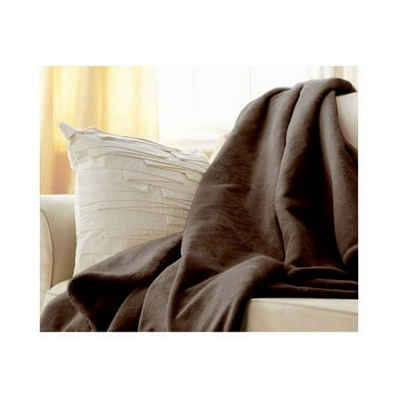 Sunbeam Microplush Electric Heated Throw Blanket in Walnut Brown