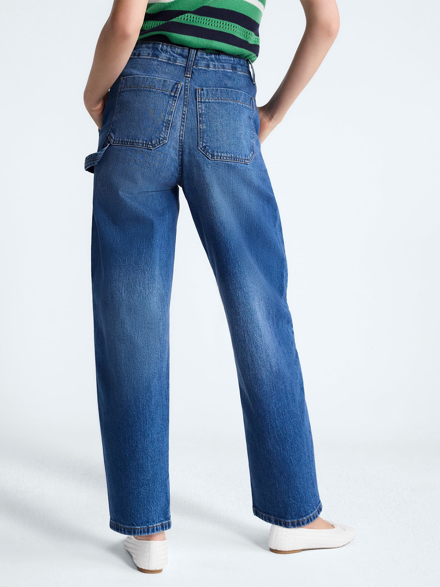 Free Assembly Women's High Rise Cropped Carpenter Barrel Jeans, 26" Inseam, Sizes 0-16
