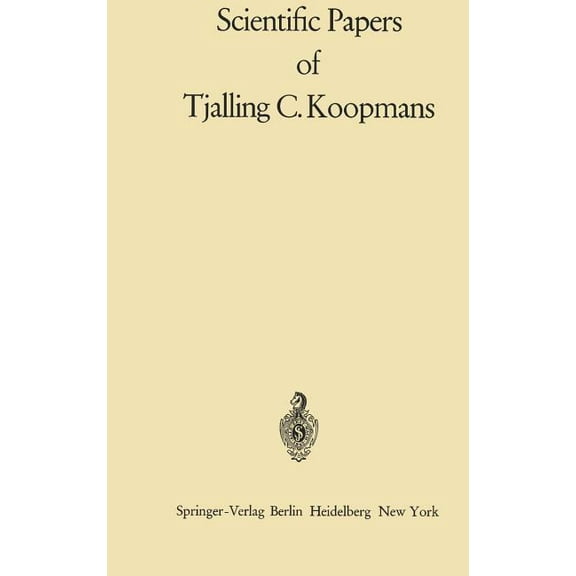Scientific Papers of Tjalling C. Koopmans, (Hardcover)
