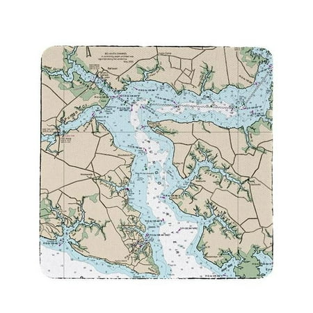 

Betsy Drake 4 x 4 in. Pungo River NC Nautical Map Coaster - Set of 4