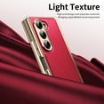 thumbnail image 5 of Dteck Case for Samsung Galaxy Z Fold 6,Luxury Leather Built-in Screen Protector Case Shockproof Electroplated Hard PC Bumper Cover for Galaxy Z Fold 6 5G,Red, 5 of 12