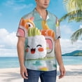 thumbnail image 3 of Fotbe Kawaii Sushi Characters Delight Camisa Hawaiana para Hombre Unisex – Camisa Casual de Verano con Botones de Manga Corta de Algodón y Lino,Large, 3 of 7