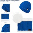 thumbnail image 4 of Juego de Gorro, Bufanda y Guantes de Invierno Bluelander, a Prueba de Viento, Azul, 4 of 4