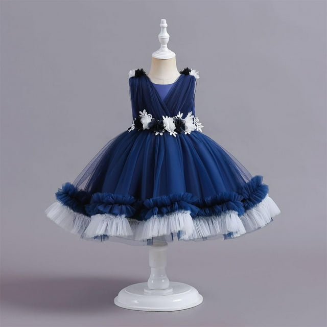 SXcggal One Nouvelle Robe pour Enfants Robe Bouffante Robe à Gâteau Robe de Fête d'Anniversaire pour Bébé Fille Douce Mignonne Décontractée
