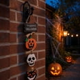 thumbnail image 4 of Beautynvta Happy Wooden Door Hanging Sign, Pumpkin Skull Black Cat Tiered Wall Plaque, Hanging Ornament for Front Door Porch Indoor Fall Party Decor, 4 of 5