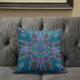 thumbnail image 4 of Paisley Leaf Geo Duo Throw Pillow in Muted Blue Pink Green 20x20, 4 of 5
