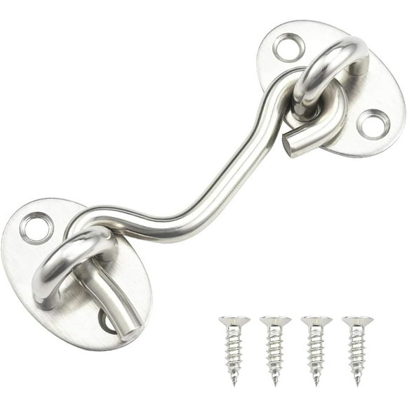 Secure Your Space: Privacy Hook and Eye Latch, Easy Installation Wide Application Interior Exterior For Patio Cupboard Doors Shutters, Heavy Duty Barn Door Lock With Mounting