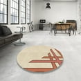 thumbnail image 4 of Ahgly Company Tapis d'Intérieur Lavable en Machine Carré Transitionnel Pérun Brun, 3 Pieds Carré, 4 of 7