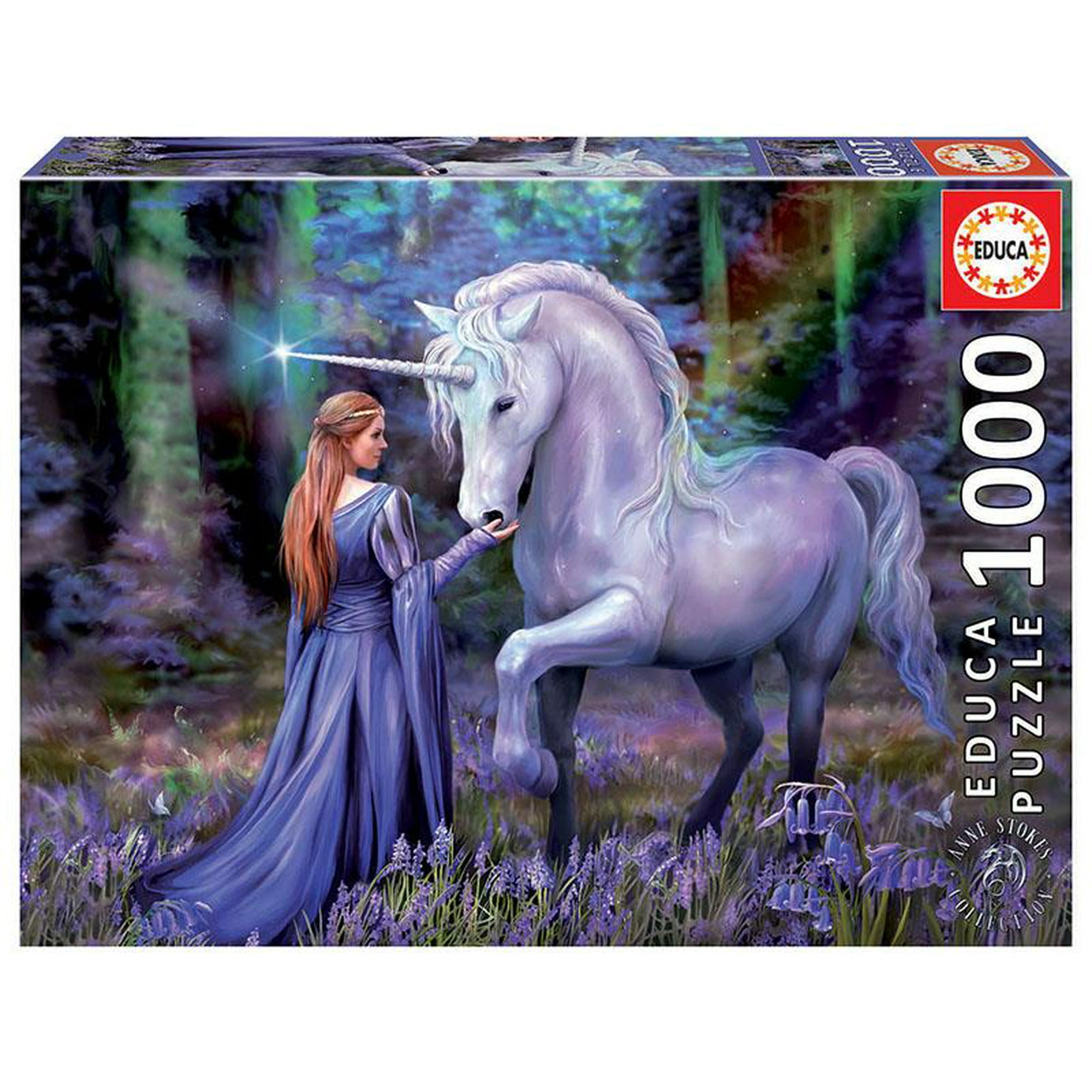 Fantasy fairy Unicorn Bluebell Woods by Anne Stokes JIGSAW PUZZLE