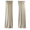 thumbnail image 2 of 3S Brother's Solid Luxury Matte Velvet Soft Curtains Set of 2 Panels Hanging Back Tap & Rod Pocket Home Décor Bedroom Kitchen Office Windows Room Darkering ( Off White-52"x108"), 2 of 6
