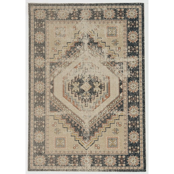 Great Zero Stiles Ivory & Navy 2' x 3' Accent Rug