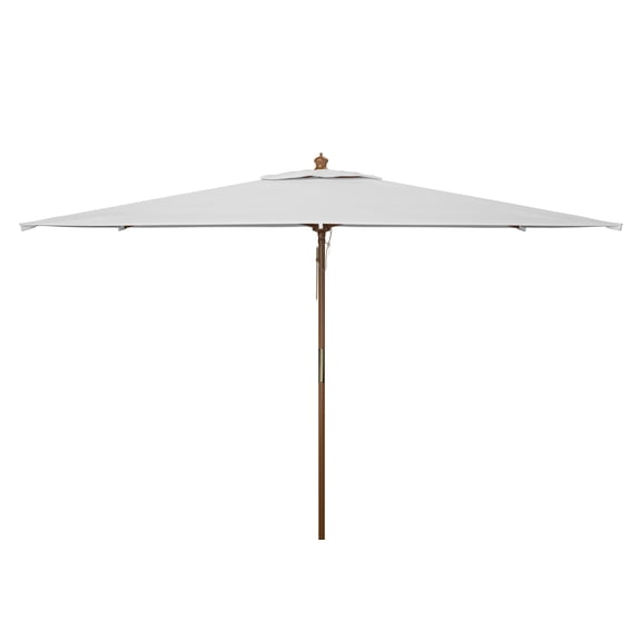 Safavieh Aklin 6.5' X 10' Wooden Pulley Market Patio Umbrella, Ivory