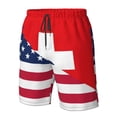 thumbnail image 4 of Balery USA Switzerland Traje de Baño Estilo Hawaiano para Hombre, Shorts de Secado Rápido con Bolsillos-XX-Large, 4 of 6