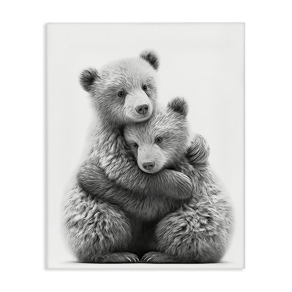 Stupell Industries Two Hugging Bears Animals & Insects Painting Gallery Wrapped Canvas Art Print Wall Art, 16 x 20