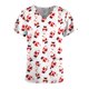 thumbnail image 5 of Pntutb, blusas con cuello en V y manga corta a la moda para mujer, blusa de bolsillo con estampado de uniforme de trabajo, tops Pntutb Pntutb-2959, 5 of 5