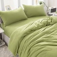 thumbnail image 2 of Pure Era Duvet Cover 3Piece Set King Size -100% Jersey Knit Cotton -Ultra Soft Breathable- Matcha Tea Green, 2 of 6