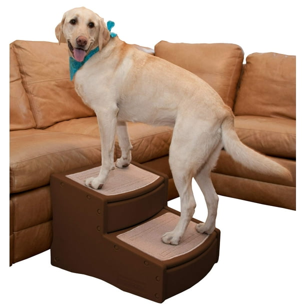 Pet Gear Easy Step II escaleras extra anchas para mascotas, 2 pasos/para gatos y perros de hasta 200 libras, Chocolate, Extra ancho