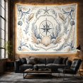 thumbnail image 6 of Nautical Compass and Seashells on Pale Blue Background, Serene Coastal Style for Beach Lovers, Decorative Wall Art Housewarming Gift Tapestry Wall Hanging for Bedroom and Living Room, 6 of 7