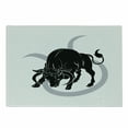 thumbnail image 1 of Zodiac Taurus Cutting Board, Black Silhouette of Animal Ox on Horoscope Astrology, Decorative Tempered Glass Cutting and Serving Board, Small Size, Pale Grey Black White, by Ambesonne, 1 of 1