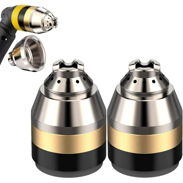 HELIAHOO P80 Plasma Cutting Nozzle Protective Cover, Plasma Cutter Tips Electrodes Cover, Contactable Protective Cover, Cutting Torch Metal Prote, Mouth Shunt Cutting Torch Metal CJ915-101855