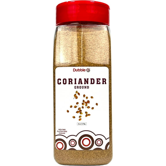 Ground Coriander Powder - 6 oz.  ⦾  Non GMO, Kosher, Halal, and Gluten Free  ⦾  Dubble O Brand