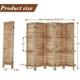 thumbnail image 6 of 5-Panel Room Divider with Shelves，5.6ft Tall Folding Privacy Screen Panels, Room Divider Wall, Divider for Room Separation, Room Divider Shelves，Effectively Block Sight，Natural, 6 of 6