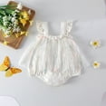 thumbnail image 4 of Otqutp Toddler Sport Bodysuit Girls Fly Sleeve Floral Embroider Tulle Ruffles Romper Bodysuits 0 to 12 Months Cute Girls Clothes, 4 of 4