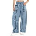 thumbnail image 5 of Mgmyaa Girl's Loose Wide Leg Pants with Pockets Casual Elastic Waist Trousers Baggy Palazzo Pants for Girls, 5 of 8