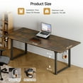 thumbnail image 3 of 71x32 Inch Rectangular Standing Desk, Features a Sturdy 4-leg Design, Dual-Motor Lift System, and Memory Settings. Height adjustable from 28 to 46 Inches for Home and Computer Work, Rustic Brown, 3 of 8