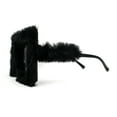 thumbnail image 4 of Womens Funky Fur Covered Squared Rectangle Oversize Sunglasses All Black, 4 of 4