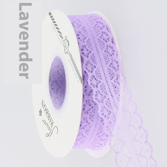 20 Yards Light Purple Trim Ribbon, 3cm Wide Vintage Lace Ribbons for Gift Wrapping, Flower Ribbon, Wedding Decoration & DIY Crafts Sewing