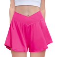 thumbnail image 4 of XIMIN Girls Butterfly Shorts Crossover High Waisted Athletic Shorts with Pockets 2 in 1 Flowy Running Skorts for Teen Tennis Running Workout (9-10 Years, Hot Pink), 4 of 5