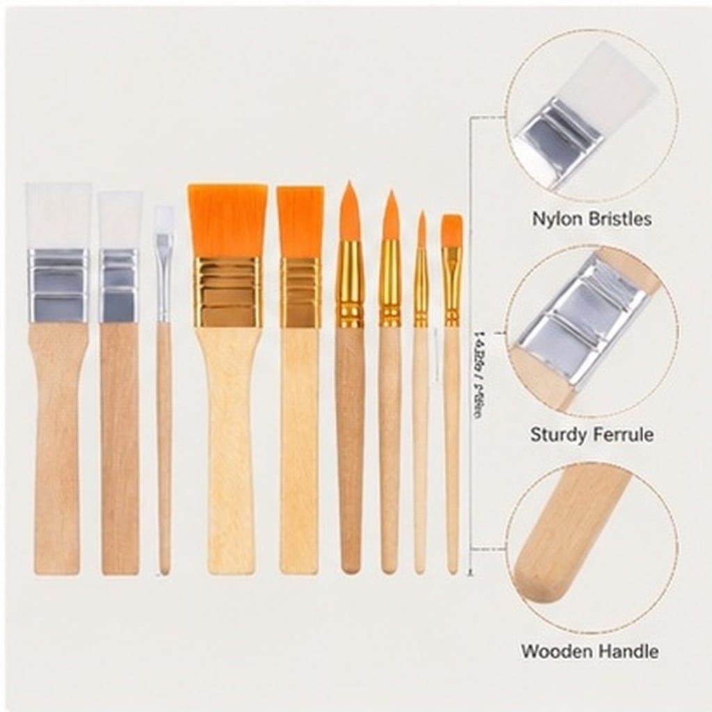 HONMEET 12-Piece Nylon Paint Brush Set Art Brushes for Painting Crafts Back to School Supplies Family Fun Activities
