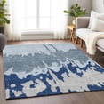 thumbnail image 5 of HomeRoots 676158 10 x 14 ft. Sky Blue & Beige Abstract Washable Machine Made Rectangle Area Rug with UV Protection, 5 of 9