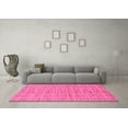 thumbnail image 3 of Ahgly Company Indoor Rectangle Checkered Pink Modern Area Rugs, 7' x 10', 3 of 4