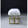 thumbnail image 3 of ACME Bagley II Bench (NO Storage) in White Faux Fur & Gold, 3 of 5