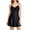 Black, variant on Women's Sleep Dress V Neck Spaghetti Strap Lace Trim Satin Nightgown Silky Slip Dresses Comfy Loungewear Black M