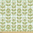 thumbnail image 2 of Ambesonne Floral Fabric by the Yard Upholstery, Scandinavian Folk Design, 5 Yards, Khaki White, 2 of 5