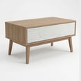 thumbnail image 3 of Mesa de Centro Nordic Contrast Mid-Century Modern Roble Natural y Blanco Cenizo con Almacenamiento - LEMICH, 3 of 8
