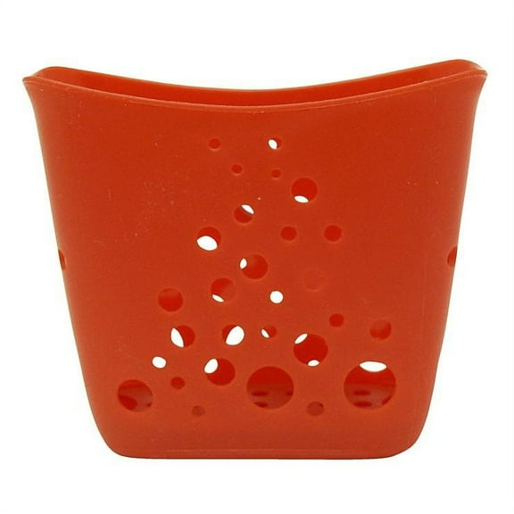 Hutzler Sponge Station Sink Caddy - Kitchen Sink Sponge Holder with Suction Cup - Red