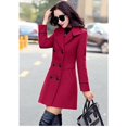 thumbnail image 1 of Chaqueta de lana para mujer, ropa de longitud media, abrigos de lana ajustados, prendas de vestir elegantes salvajes de talla grande, otoño e invierno, 1 of 5